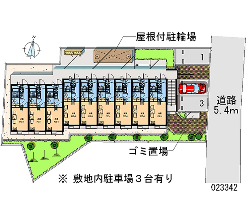 レオパレスレイフローラ 月極駐車場