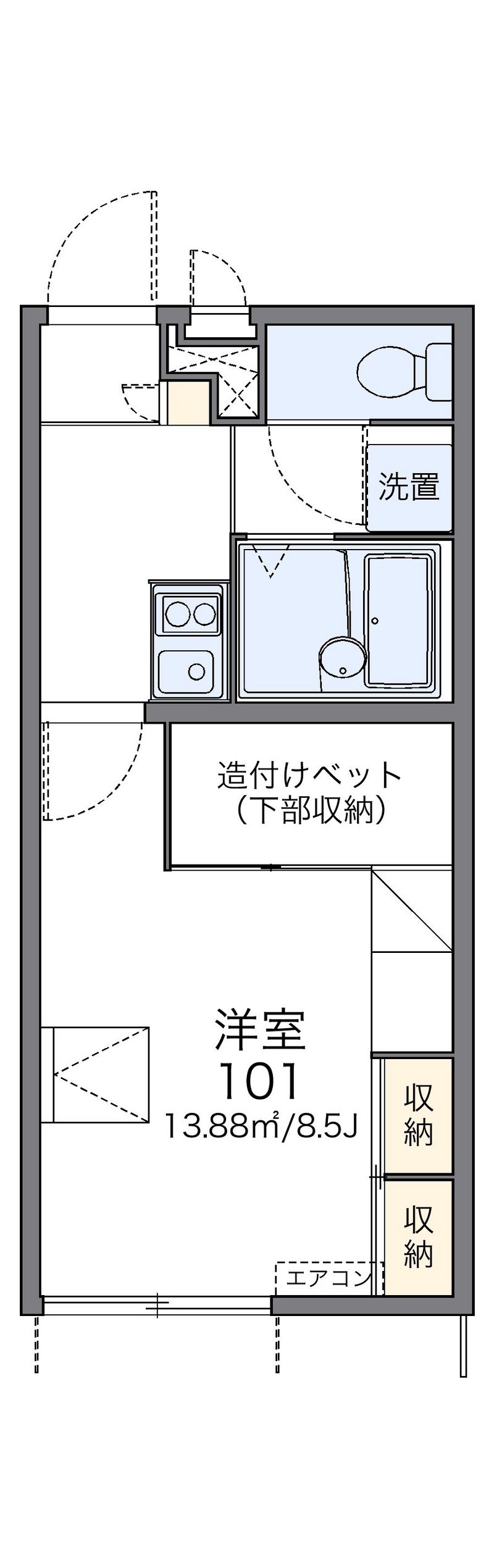 レオパレスラクレⅡ 間取図