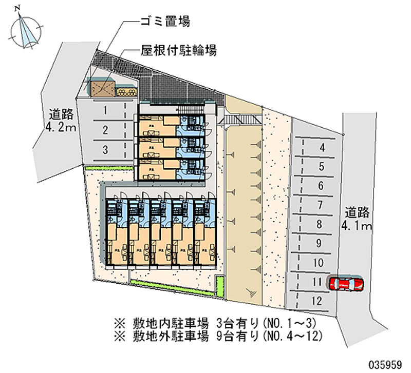 レオパレスニューロード 月極駐車場