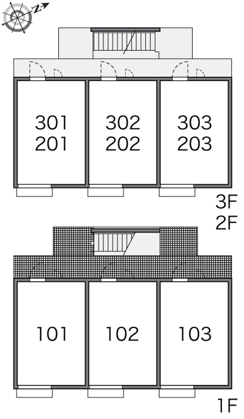 レオパレスクレスト千寿二号舘 間取り配置図