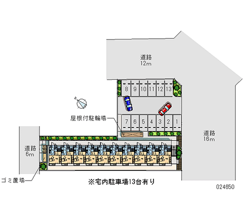 レオパレスサンモール新町 月極駐車場