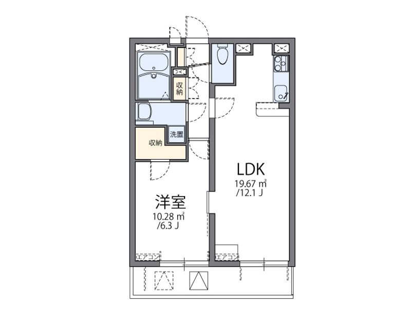 レオパレス２１リバーアイランド 間取図