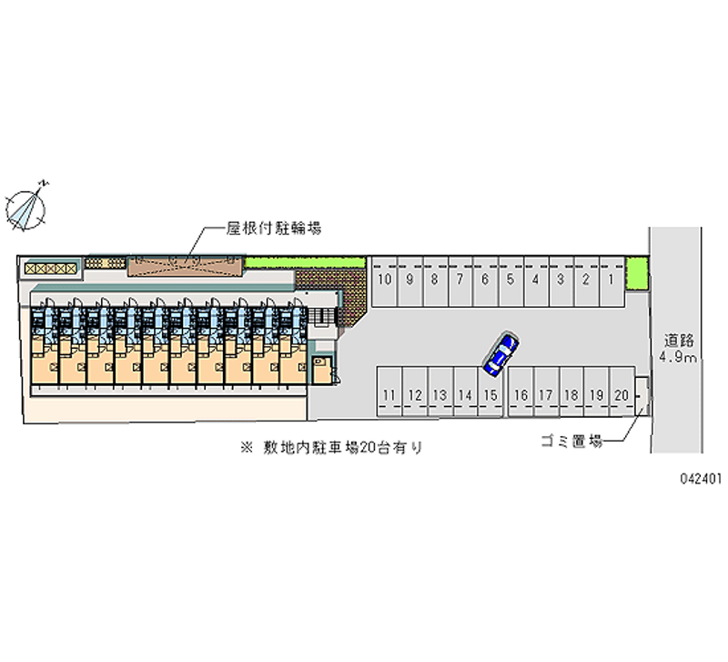 レオパレス空港通Ⅲ 月極駐車場