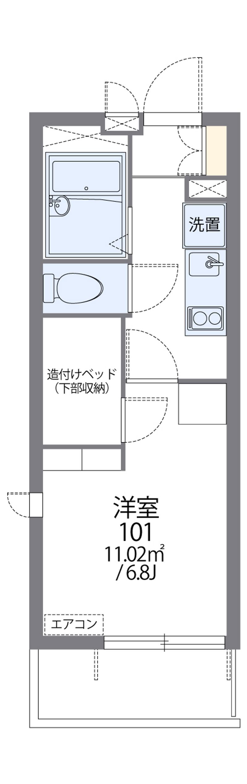 レオパレスファーデン西金ケ崎 間取図