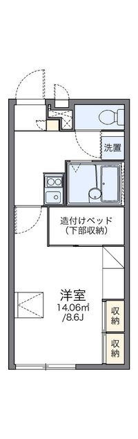 レオパレスグリーンハイツ下白水 間取り図