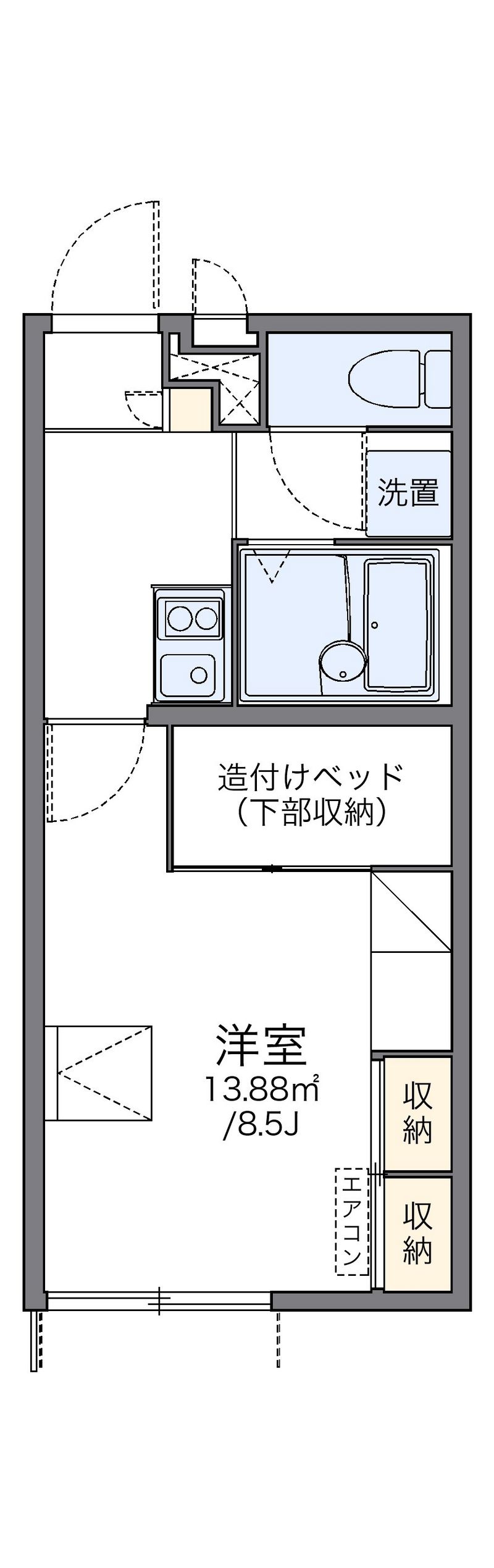 レオパレスレインボー松ヶ丘 間取図