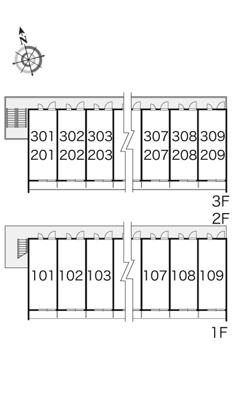 レオパレス赤坂西棟 間取配置図