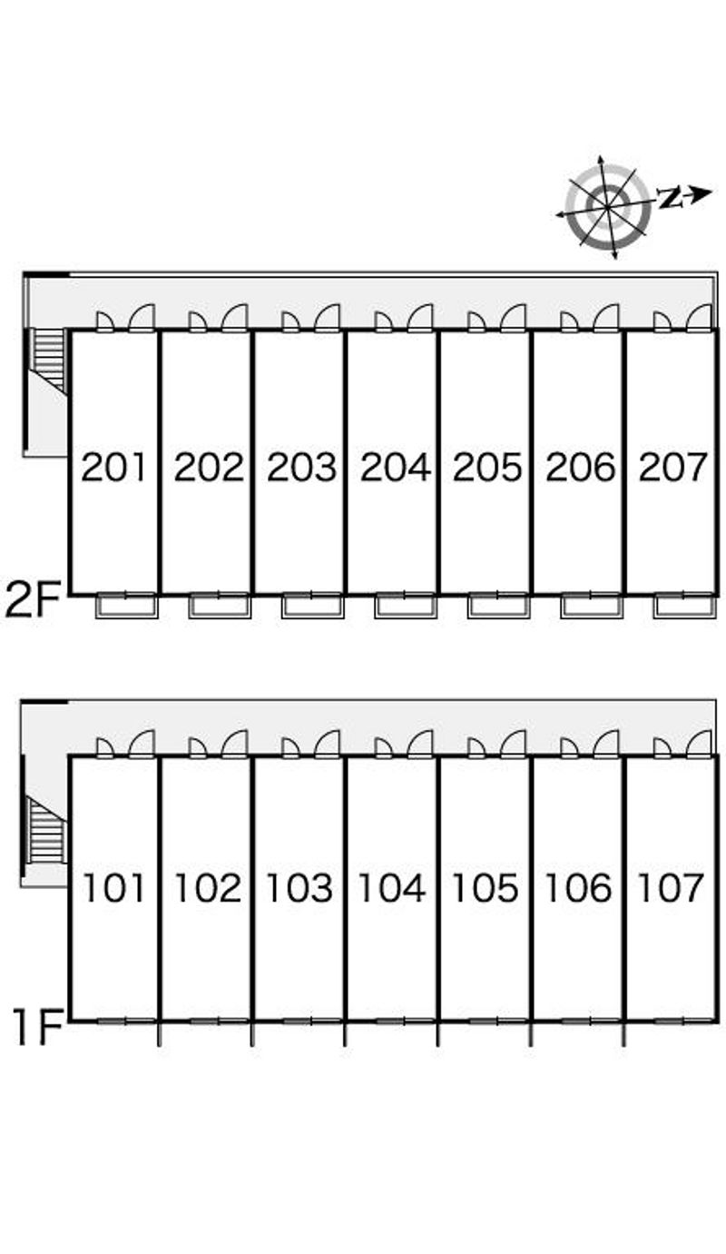 レオパレスエクセル九谷 間取配置図