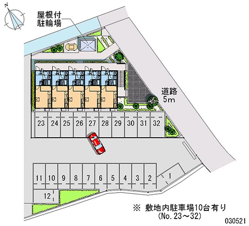 レオパレスエバーグリーンＢ 月極駐車場