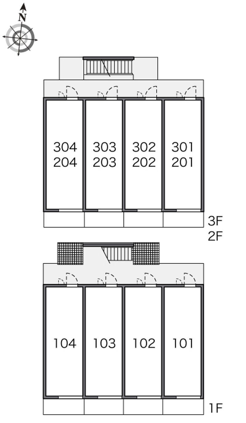 レオパレスアムール大宮Ⅱ 間取配置図
