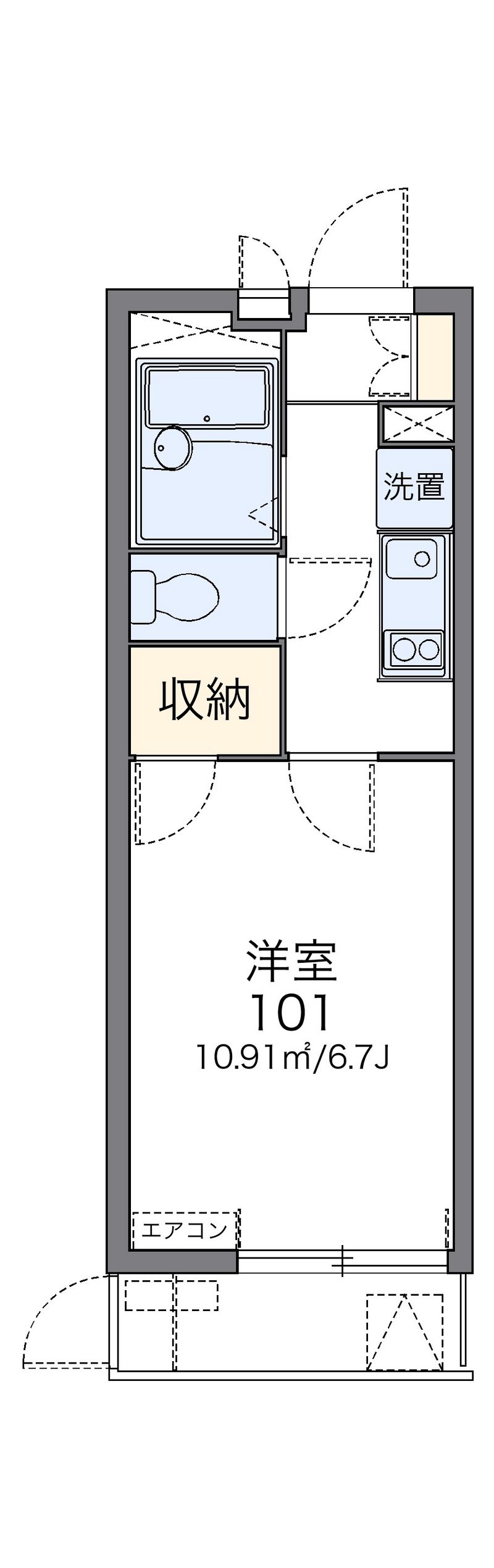 レオパレスフォンターナ老松 間取図