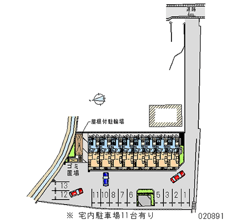 レオパレスきたじま 月極駐車場