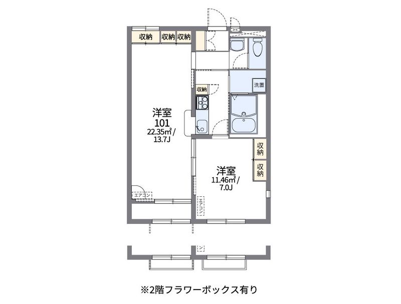 レオパレス瓦葺 間取図