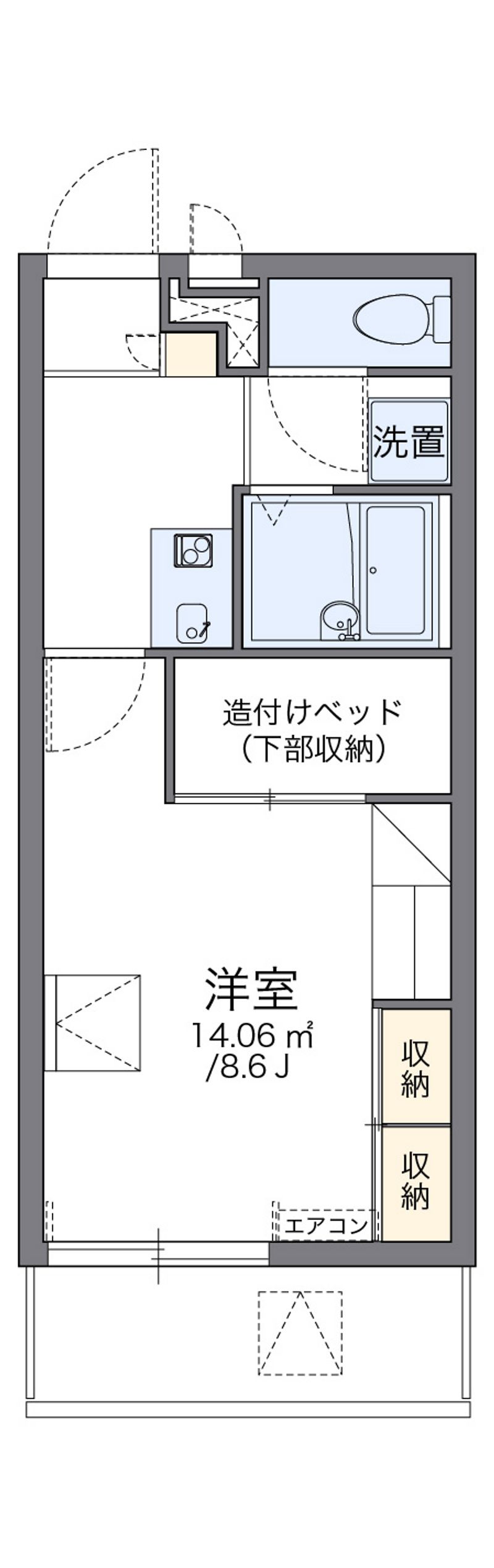 レオパレスケイスピリット百合鴎 間取図