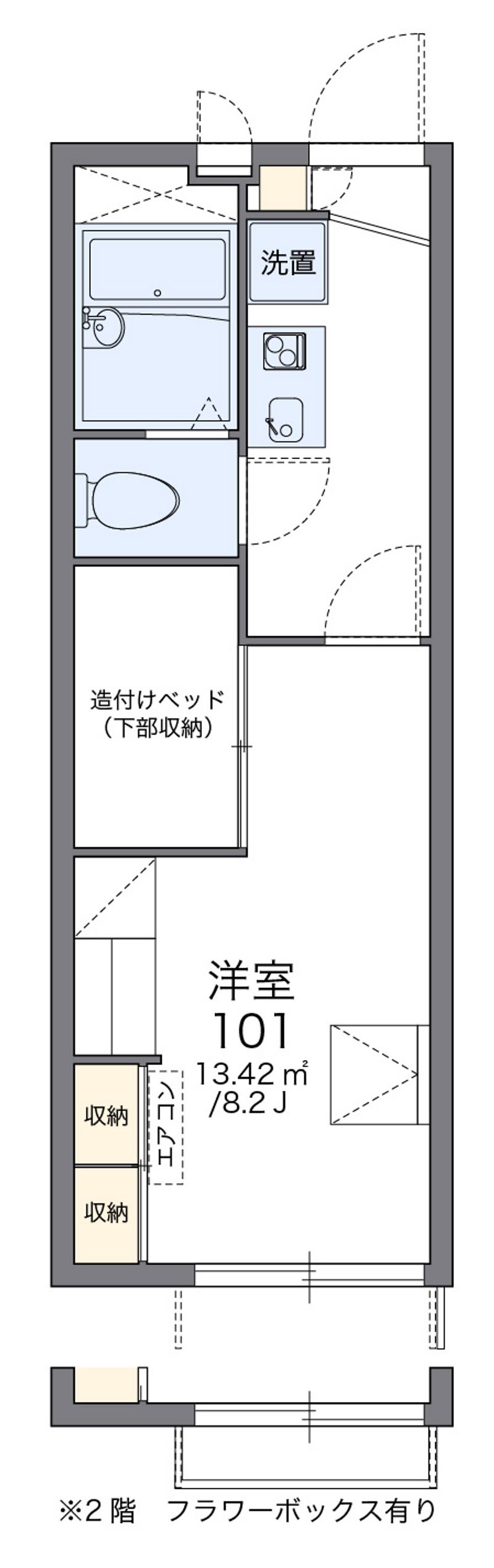 レオパレスクラージュ下福元 間取図