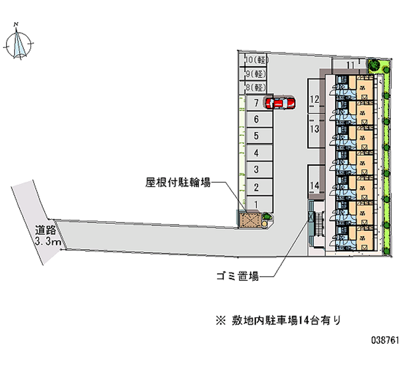 レオパレスグレイスパディ 月極駐車場