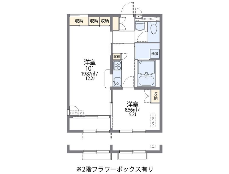 レオパレスハピネスＮＡＷＡＴＥ 間取図