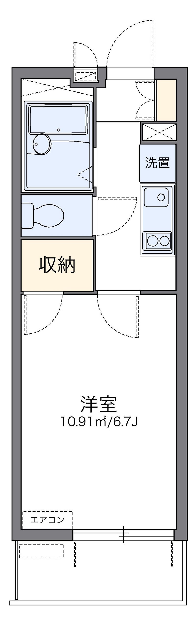 レオパレスモン　トレゾール 間取図