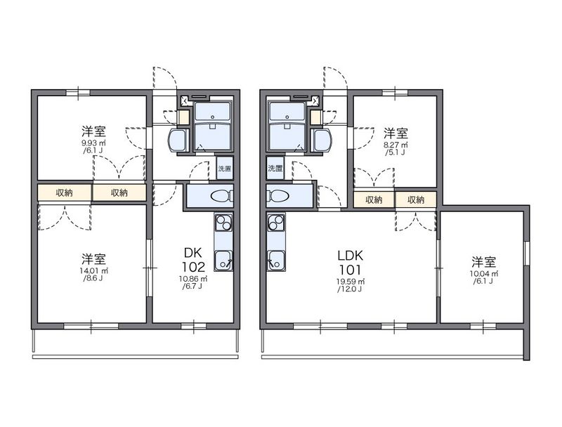 レオパレスヴィラ千塚 間取図