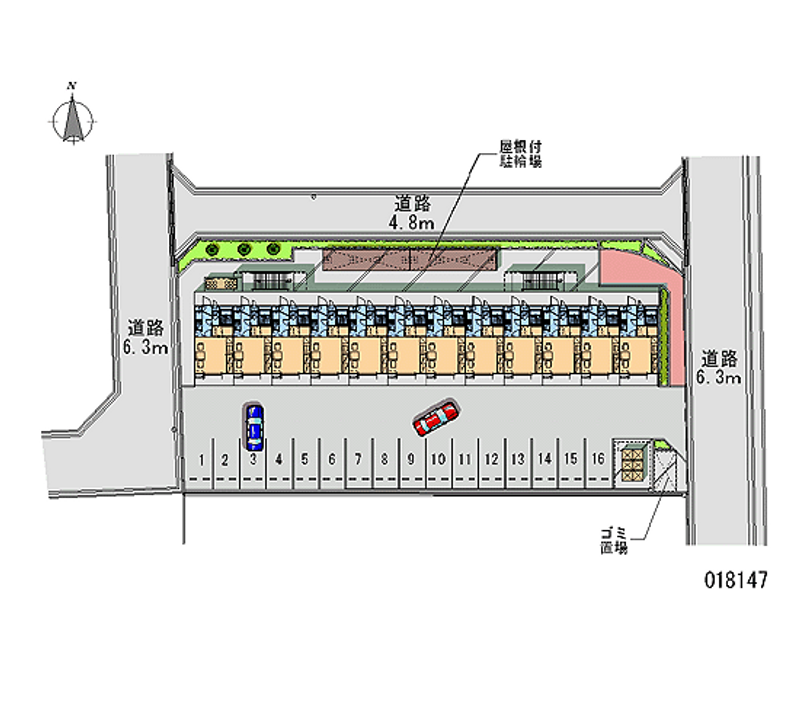 レオパレスリビエールブランシェ 月極駐車場