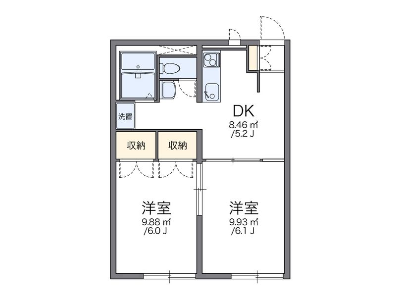 レオパレスＭＩＮＡＭＩ　ＨＡＮＹＵⅡ 間取図