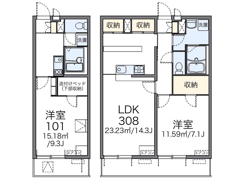 レオパレスソレーユⅢ 間取図