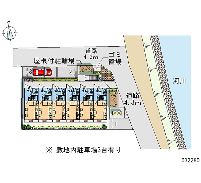 レオパレス上河原 月極駐車場