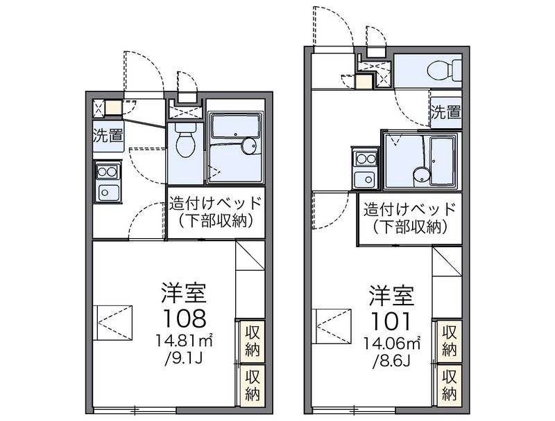 レオパレスセジュール藤 間取図