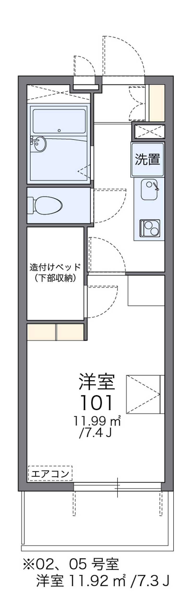 レオパレスみらい本町 間取図
