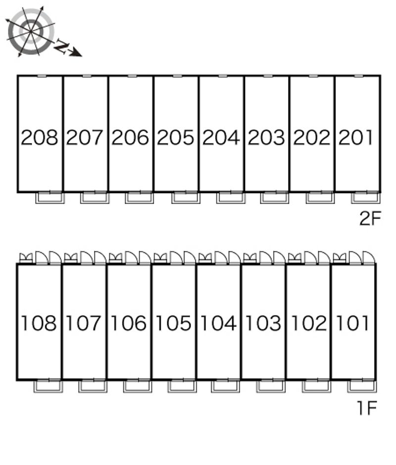 レオパレスきたじま２番館 間取り配置図