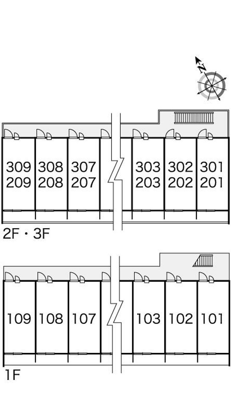 レオパレスソレーユ　Ⅱ 間取配置図