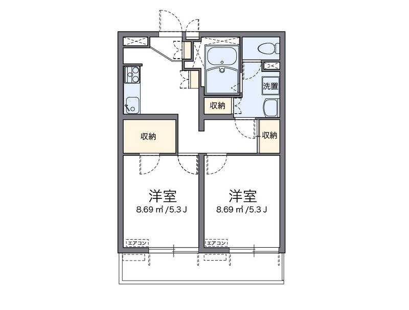 レオパレスプリオール東山Ⅱ 間取図