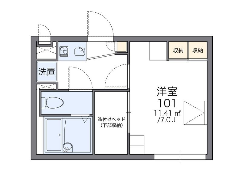 レオパレスタウンコート北田辺Ⅱ 間取り
