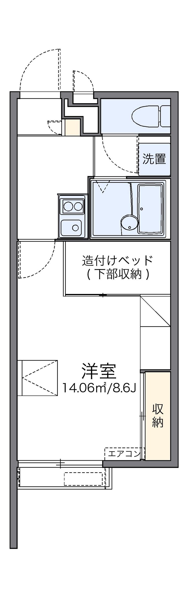 レオパレステイルザウエスト 間取図