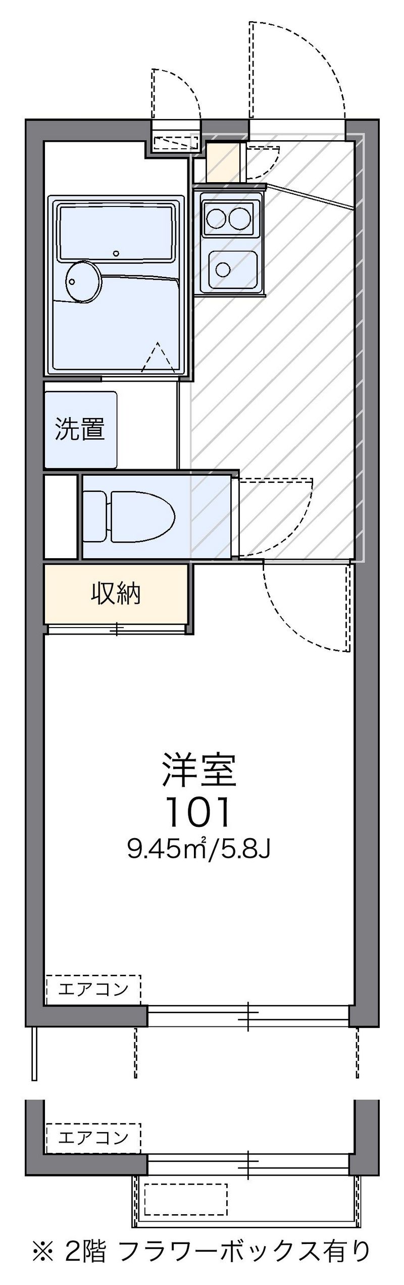 レオパレスコンフォート宇留毛 間取図