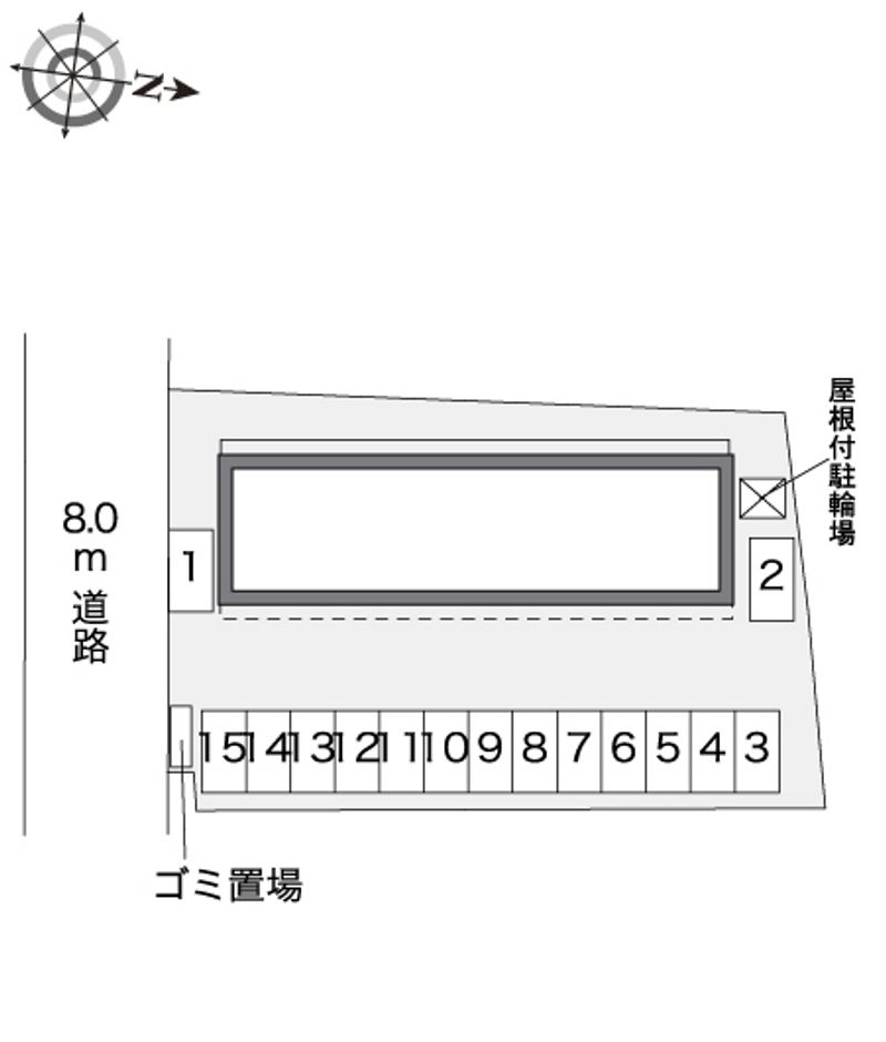 レオパレスｗｉｌｌ　二番館 配置図
