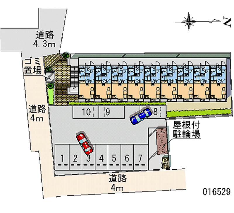 レオパレスユニバサイド黒髪 月極駐車場