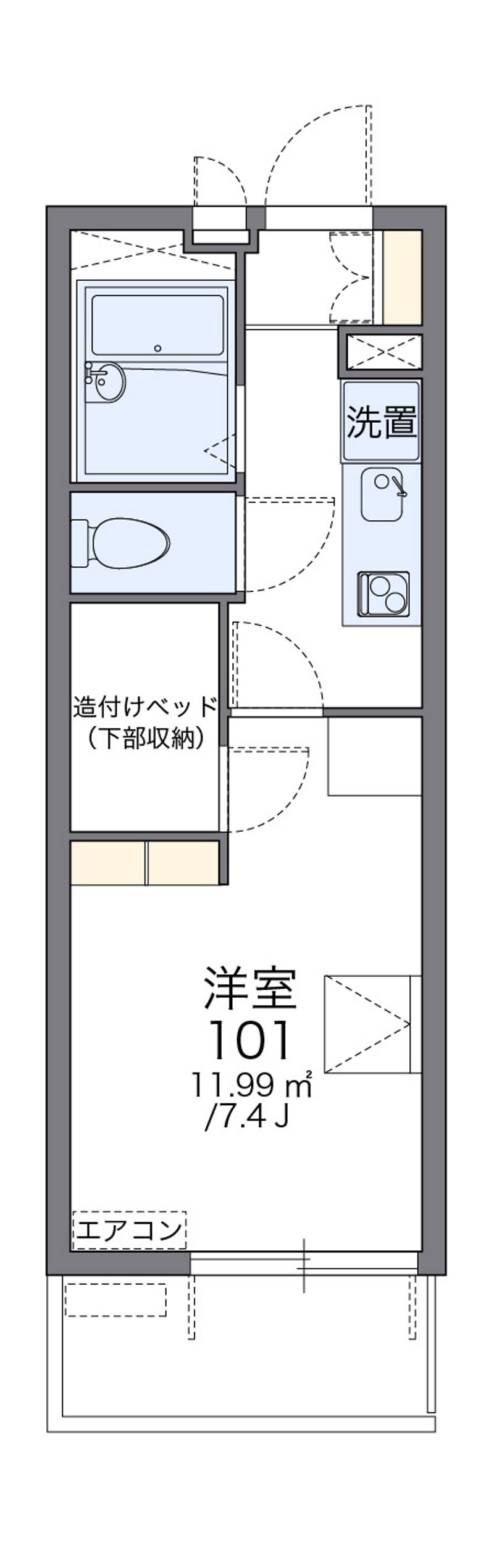 レオパレスホワクラハイツ 間取図