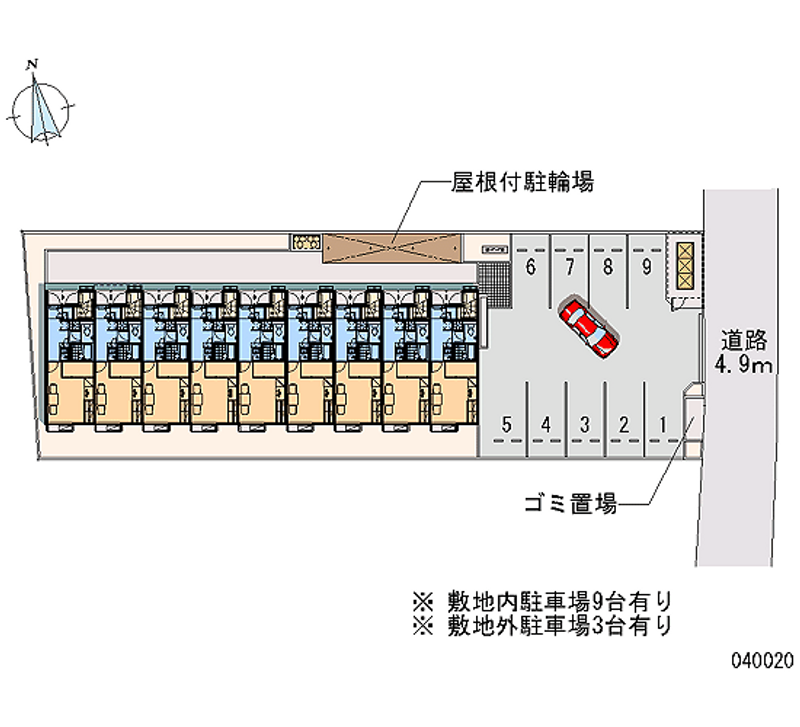 レオパレスフルール 月極駐車場