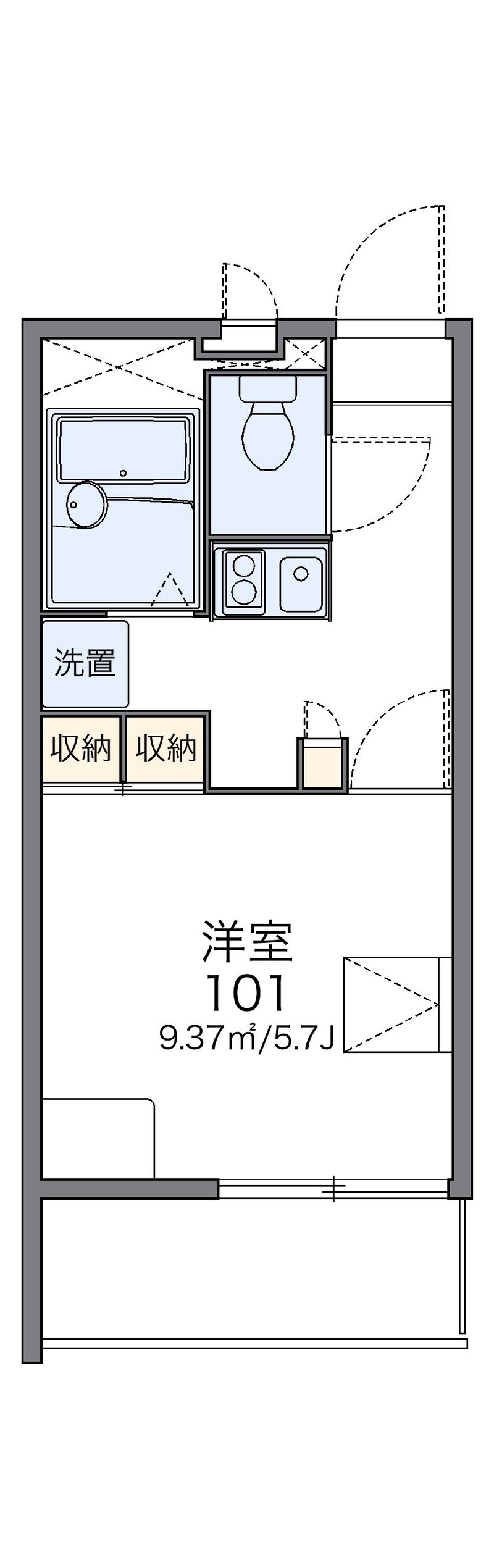 レオパレスピースフル　稲月 間取図