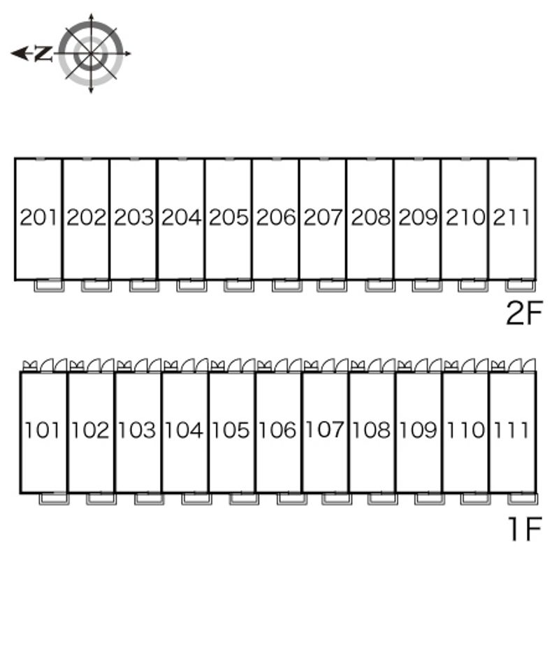 レオパレスノース　ストリート 間取り配置図