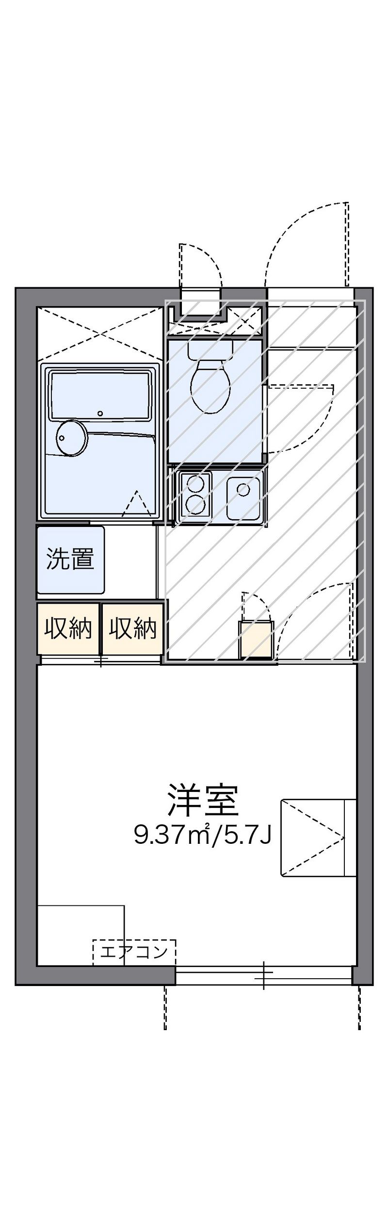 レオパレスジュネス紫竹 間取図