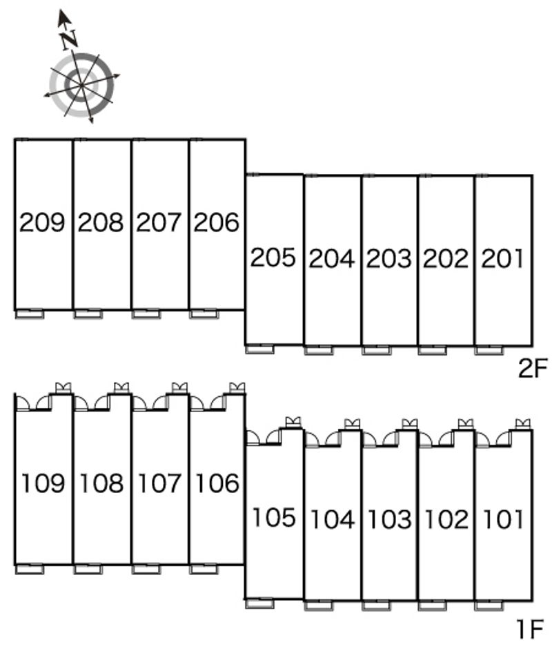 レオパレス烏帽子１ 間取配置図
