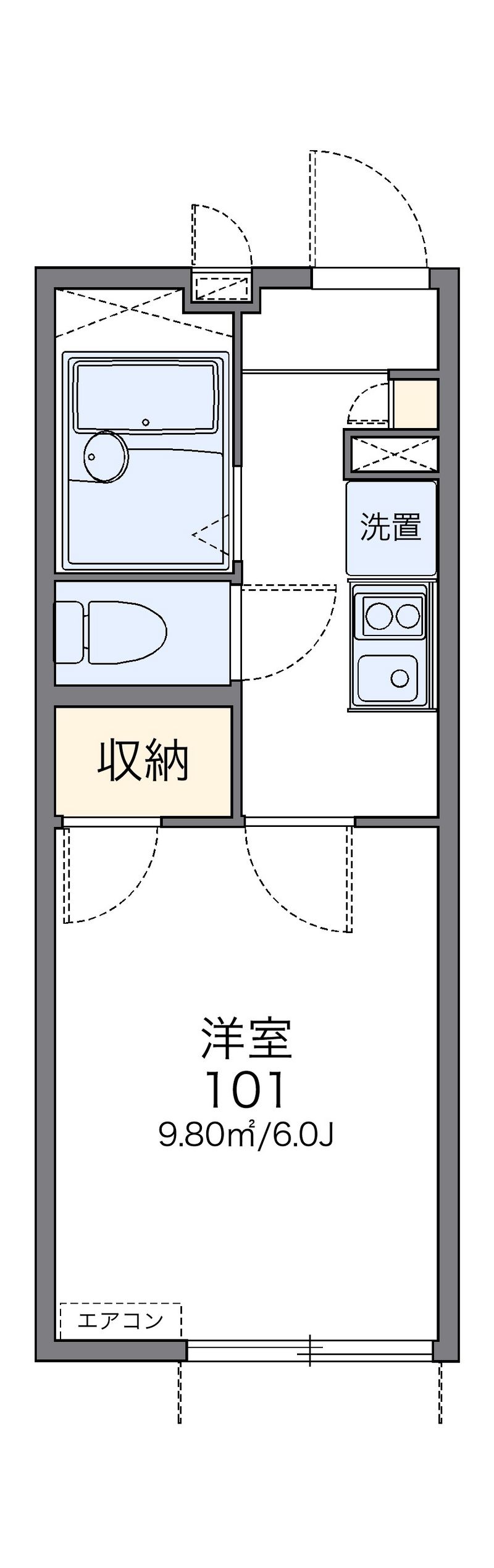 レオパレス東片山 間取図