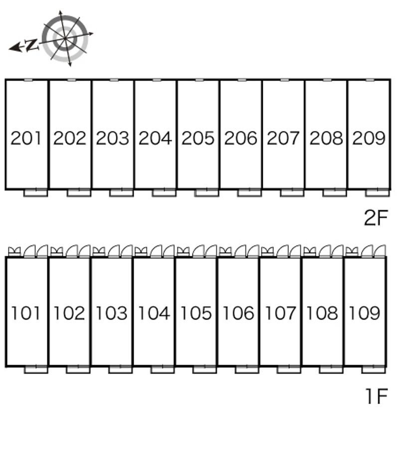 レオパレスアルカディア白川Ⅱ 間取配置図