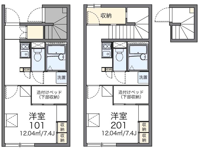 レオパレスタツキ 間取図