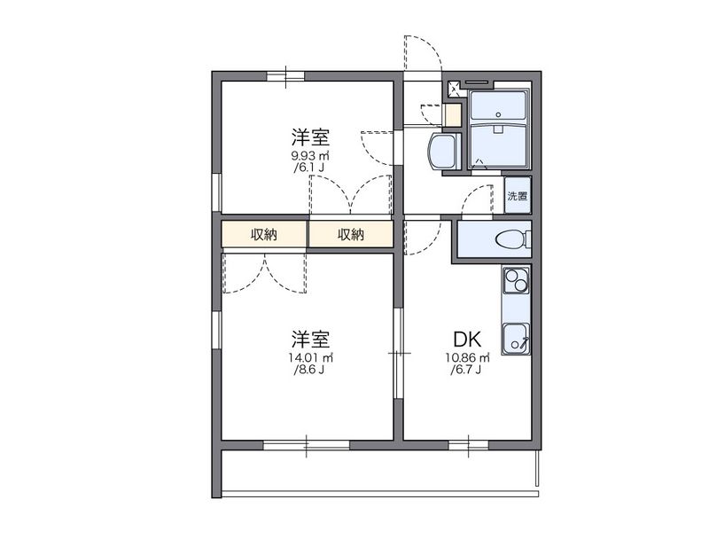 レオパレスヴィラ千塚 間取図