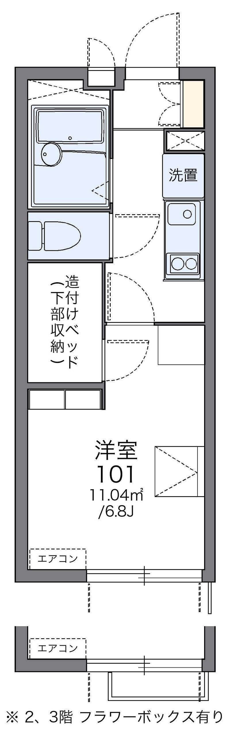 レオパレスグレース　クレストⅠ 間取図