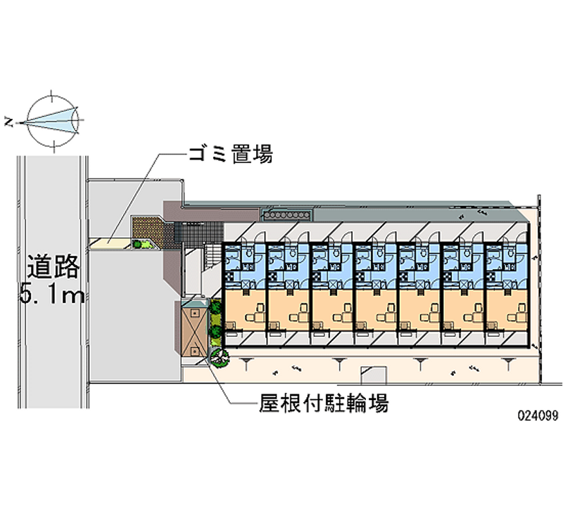 レオパレスジュネス　Ｍ　Ｋ 区画図