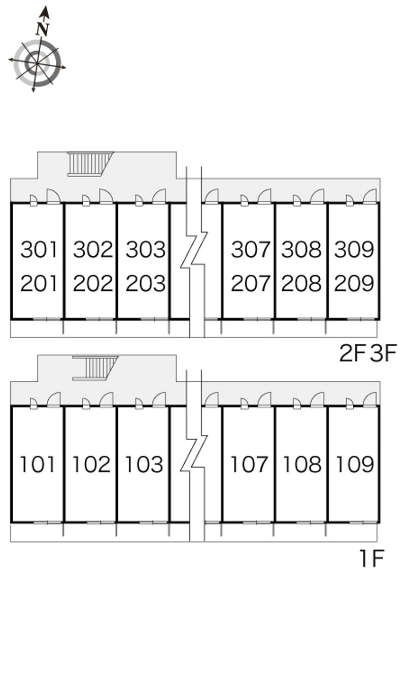 レオパレスピースフル　稲月 間取配置図